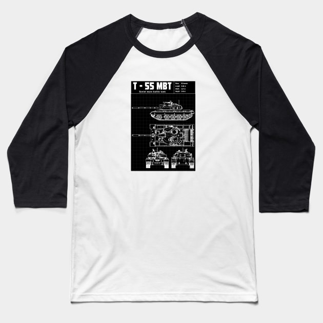 T-55 TANK Baseball T-Shirt by theanomalius_merch